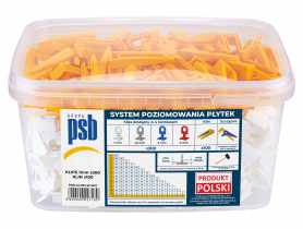 System poziomowania płytek klipsy + kliny 1 mm - 300 szt. biało-żółte PSB