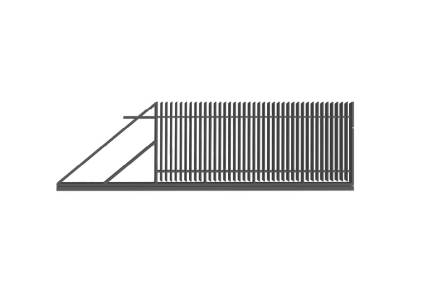 Zdjęcie: Brama przesuwna Anika 4,00 m, 1,80 m, z zamkiem hakowym, stal ocynk+RAL7016 struktura lewa POLBRAM