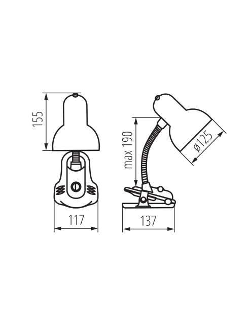 Zdjęcie: Lampka z klipsem E27 40 W Suzi HR-60-BL KANLUX