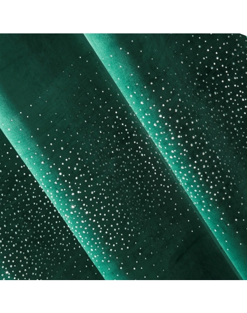 Zdjęcie: Zasłona welwetowa Sena 140x250 cm ciemnozielona na przelotkach EUROFIRANY