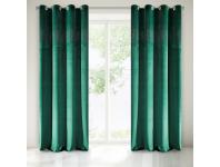 Zdjęcie: Zasłona welwetowa Sena 140x250 cm ciemnozielona na przelotkach EUROFIRANY