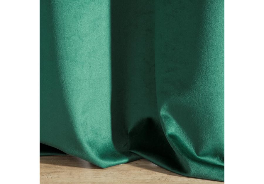 Zdjęcie: Zasłona welwetowa Sena 140x250 cm ciemnozielona na przelotkach EUROFIRANY