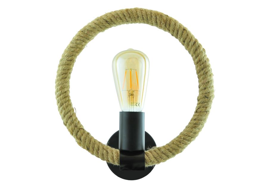 Zdjęcie: Kinkiet Rope Arhur E27 czarny + lina konopna IL MIO