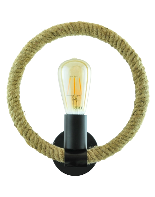 Zdjęcie: Kinkiet Rope Arhur E27 czarny + lina konopna IL MIO