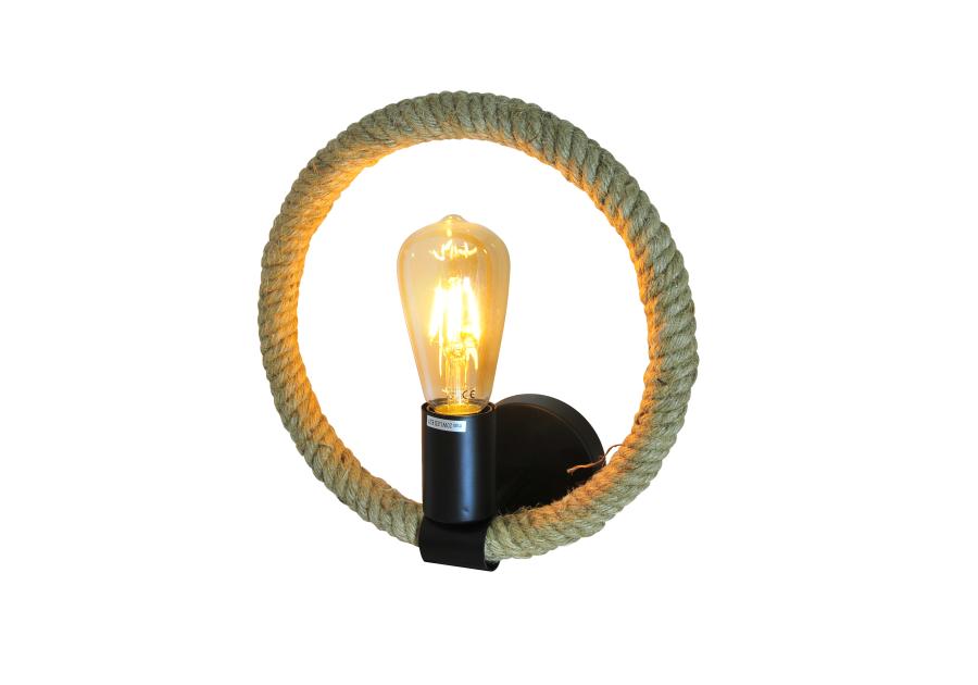 Zdjęcie: Kinkiet Rope Arhur E27 czarny + lina konopna IL MIO