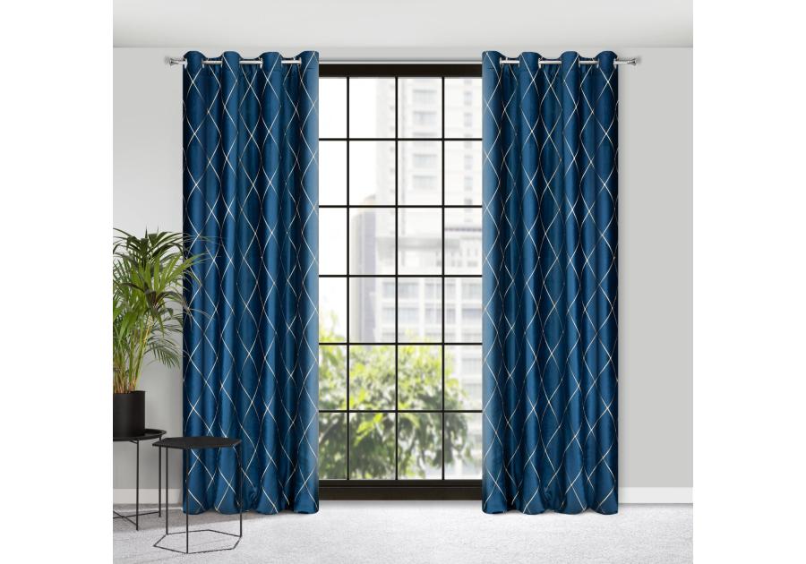 Zdjęcie: Zasłona dekoracyjna Pierre Cardin Margo 140x250 cm granatowy EUROFIRANY