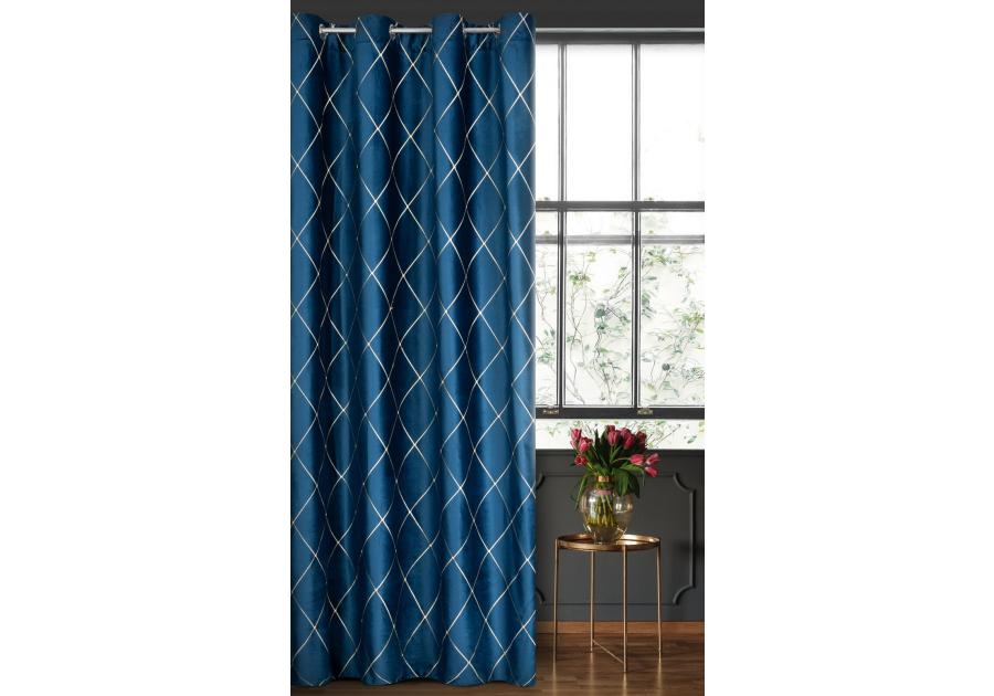 Zdjęcie: Zasłona dekoracyjna Pierre Cardin Margo 140x250 cm granatowy EUROFIRANY