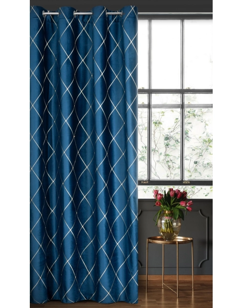 Zdjęcie: Zasłona dekoracyjna Pierre Cardin Margo 140x250 cm granatowy EUROFIRANY