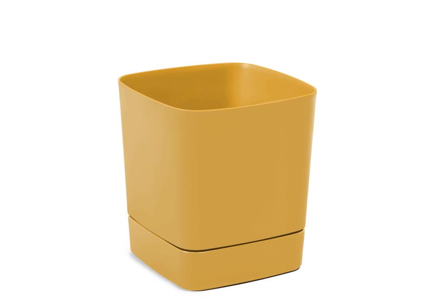 Zdjęcie: Donica z podstawką Clima 300x300 mm musztardowy LAMELA