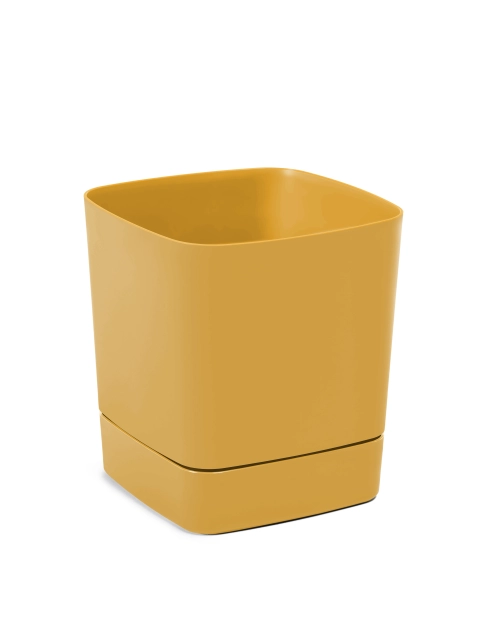 Zdjęcie: Donica z podstawką Clima 300x300 mm musztardowy LAMELA