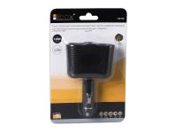 Zdjęcie: Rozgałęźnik gniazda zapalniczki samochodowej na 2 gniazda + gniazdo USB LB0126 LIBOX