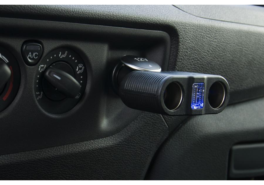 Zdjęcie: Rozgałęźnik gniazda zapalniczki samochodowej na 2 gniazda + gniazdo USB LB0126 LIBOX