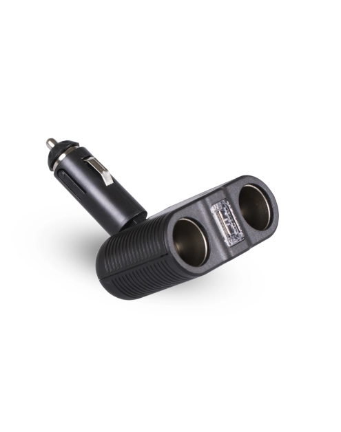 Zdjęcie: Rozgałęźnik gniazda zapalniczki samochodowej na 2 gniazda + gniazdo USB LB0126 LIBOX