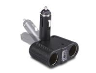 Zdjęcie: Rozgałęźnik gniazda zapalniczki samochodowej na 2 gniazda + gniazdo USB LB0126 LIBOX