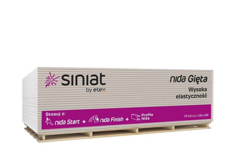 Zdjęcie: Płyta g-k 6,5x1200x2600 mm Nida Gięta GKB SINIAT