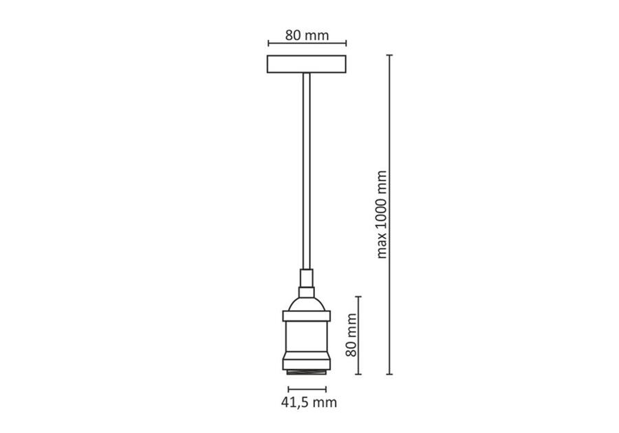 Zdjęcie: Zawiesie z oprawką Nola patyna E27 100 cm kabel czarny IL MIO