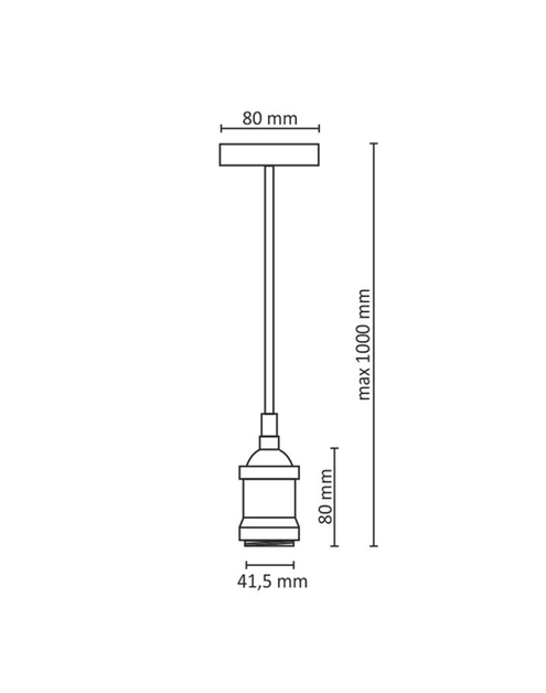 Zdjęcie: Zawiesie z oprawką Nola patyna E27 100 cm kabel czarny IL MIO