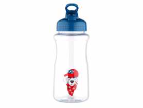 Butelka plastikowa na wodę z granatową nakretką 500 ml dekoracja Labrador Easy Morning ALTOMDESIGN