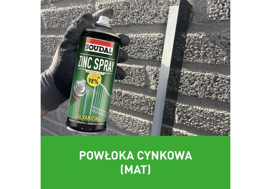 Zdjęcie: Powłoka cynkowa - matowa Zinc Spray 400 ml SOUDAL