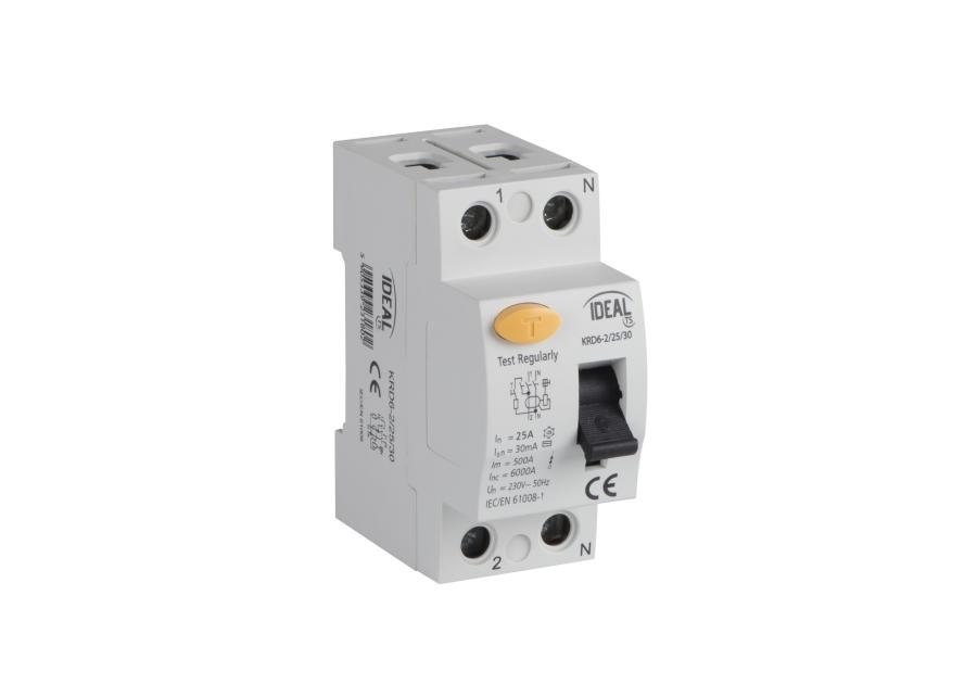 Zdjęcie: Wyłącznik różnicowoprądowy KRD6-2/25/30 ITS