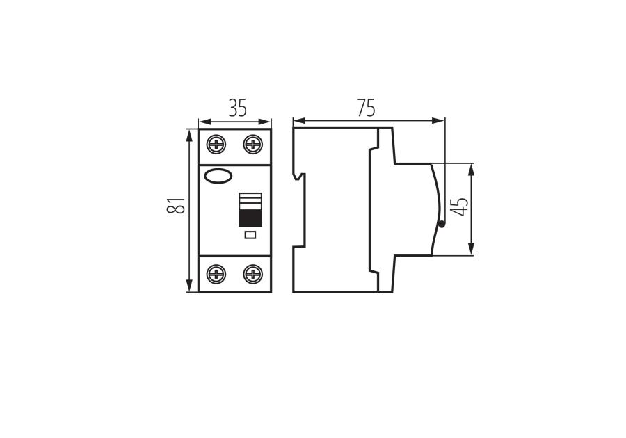 Zdjęcie: Wyłącznik różnicowoprądowy KRD6-2/25/30 ITS