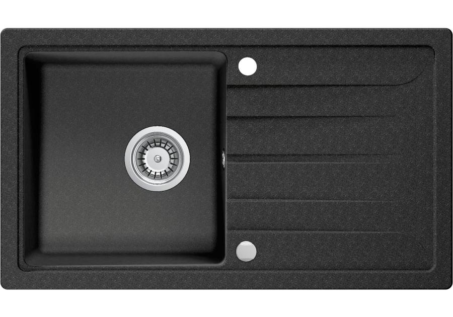 Zdjęcie: Zlewozmywak granitowy Galactic grafitowy 1-komorowy 76x44x16,5 cm DEANTE