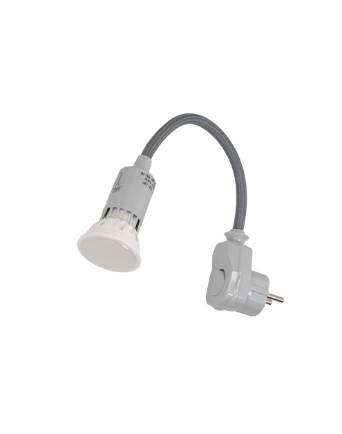 Zdjęcie: Lampa wtyczkowa z żarówką LED, 1 W, GU10, 250V popielata ORNO