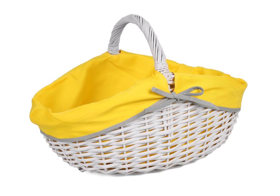 Zdjęcie: Koszyk piknikowy z żółtym materiałem 48x34x13/21/32 cm szary TIN TOURS