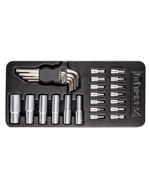 Zdjęcie: Zestaw bitów, nasadek i imbusów 29 sztuk, wkładka TOPEX