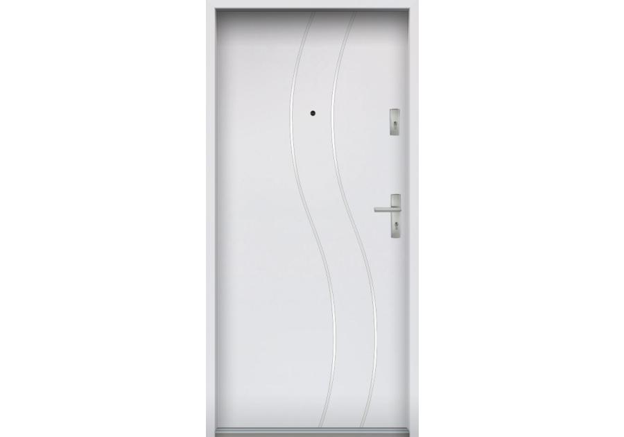 Zdjęcie: Drzwi wejściowe do mieszkań Bastion R-59 Biały 80 cm lewe OSP KR CENTER