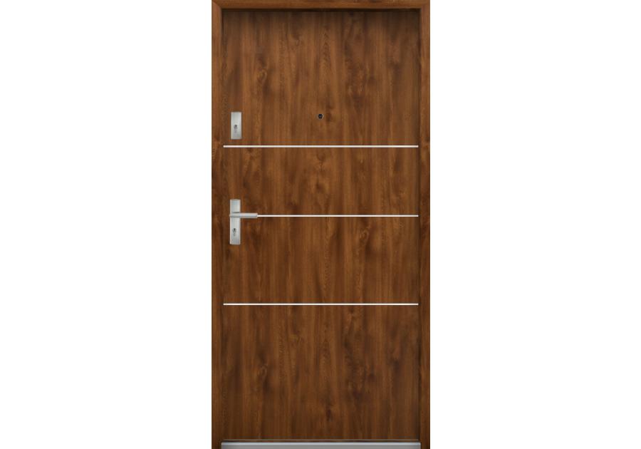 Zdjęcie: Drzwi wejściowe do mieszkań Bastion A-66 Dąb złoty 80 cm (NW) prawe ODP KR CENTER