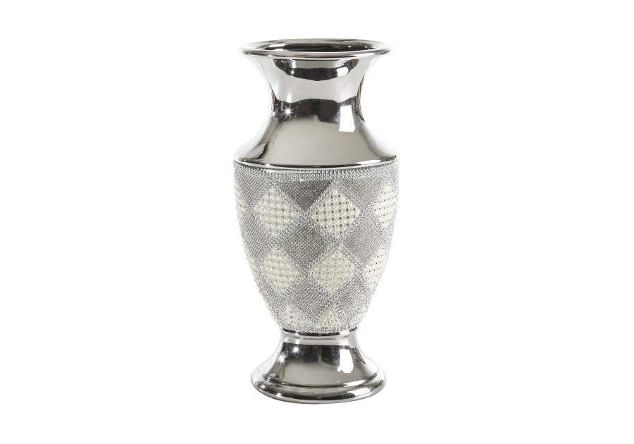 Zdjęcie: Wazon Paula 17x17x35 cm biało-srebrny EUROFIRANY