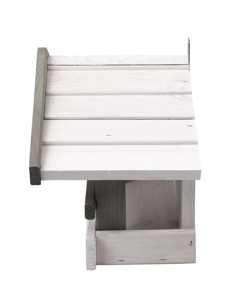 Zdjęcie: Karmnik ze ścianą biały drewniany 39x19x23 cm TIN TOURS