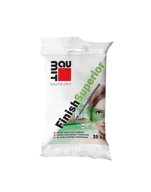 Zdjęcie: Gładź szpachlowa polimerowa biała FinishSuperior (FinoFinish Superior) - 25 kg BAUMIT