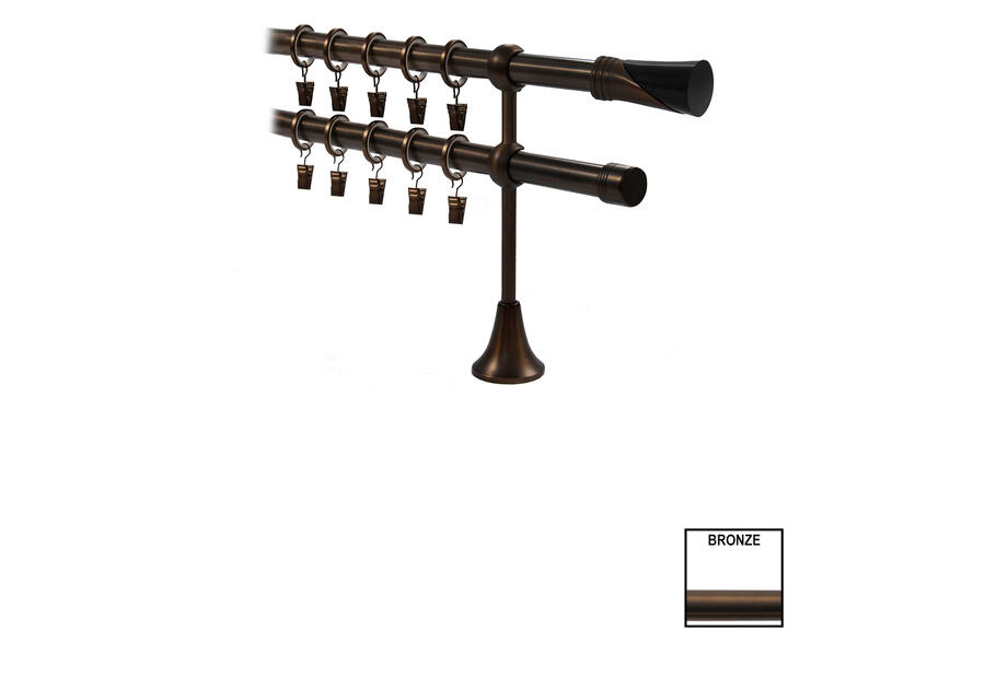 Zdjęcie: Karnisz podwójny Victoria fi 19 mm - 480 cm bronze taza KARWEL