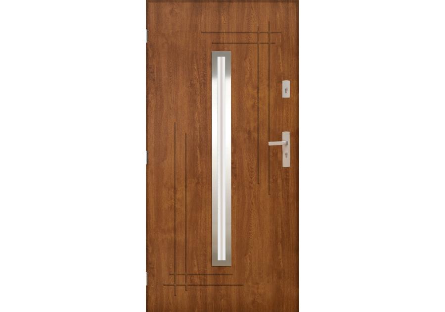 Zdjęcie: Drzwi zewnętrzne alfa złoty dąb 90l komplet PANTOR