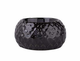 Świecznik porcelanowy Relief 7,5x7,5x3,5 cm czarny ALTOMDESIGN