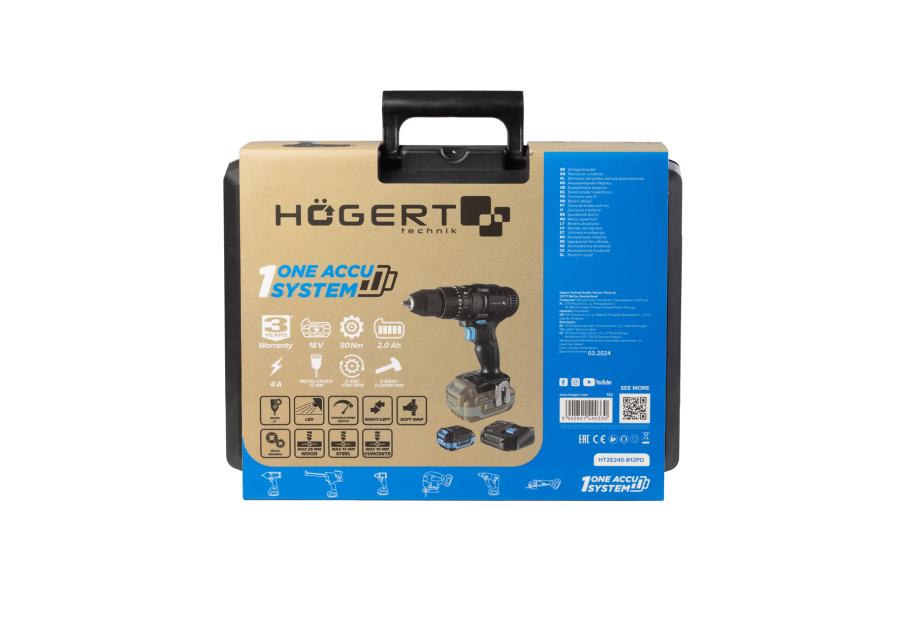 Zdjęcie: Wiertarko-wkrętarka udarowa 50 Nm HOGERT TECHNIK