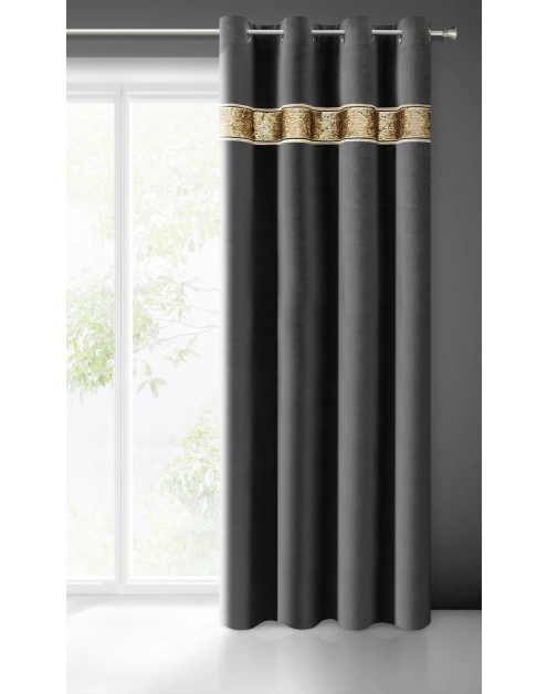 Zdjęcie: Zasłona gotowa Bueno 140 x 250 cm czarny EUROFIRANY