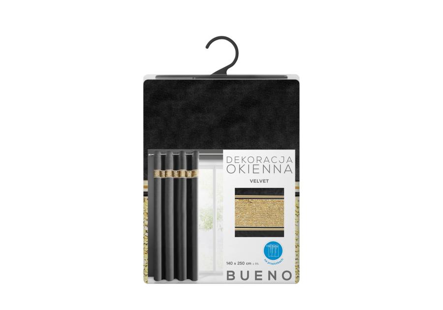 Zdjęcie: Zasłona gotowa Bueno 140 x 250 cm czarny EUROFIRANY