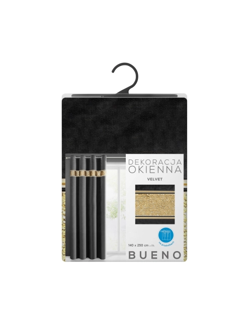 Zdjęcie: Zasłona gotowa Bueno 140 x 250 cm czarny EUROFIRANY