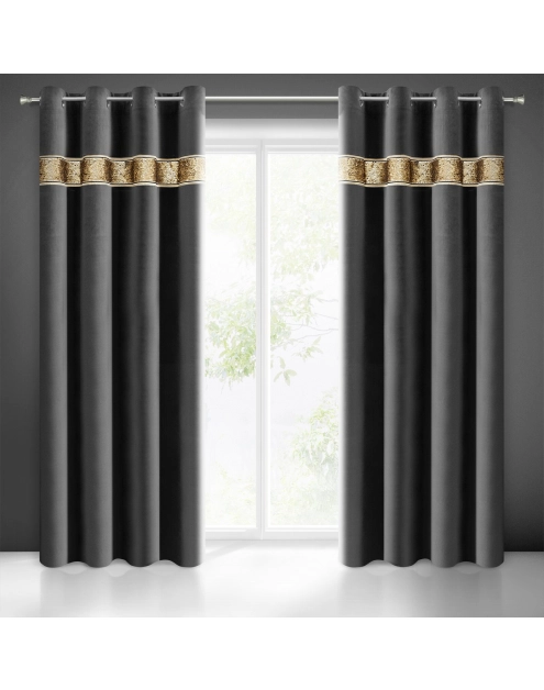 Zdjęcie: Zasłona gotowa Bueno 140 x 250 cm czarny EUROFIRANY