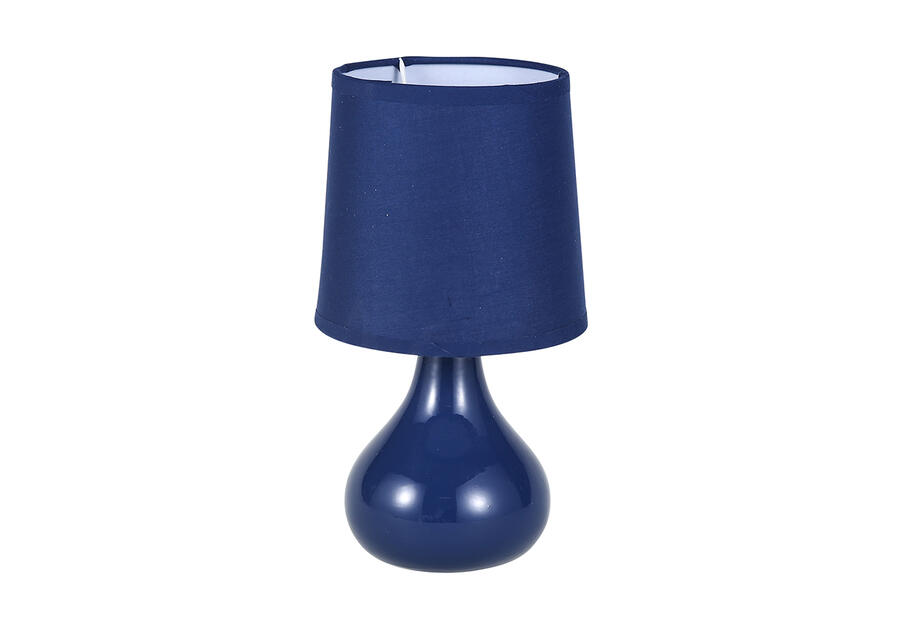 Zdjęcie: Lampa stołowa z podstawą ceramiczną 13x23,5 cm granatowa ALTOMDESIGN