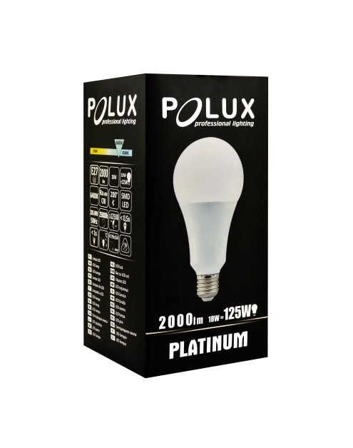 Zdjęcie: Żarówka LED A80 E27 18 W 2000 lm pc+aluminium POLUX