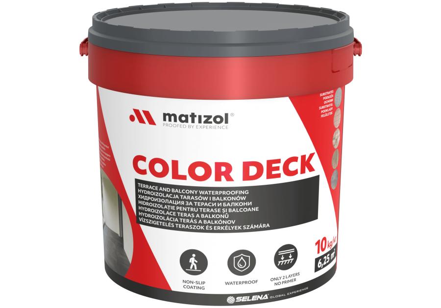 Zdjęcie: Hydroizolacja tarasów i balkonów Color Deck 10 kg czerwony MATIZOL