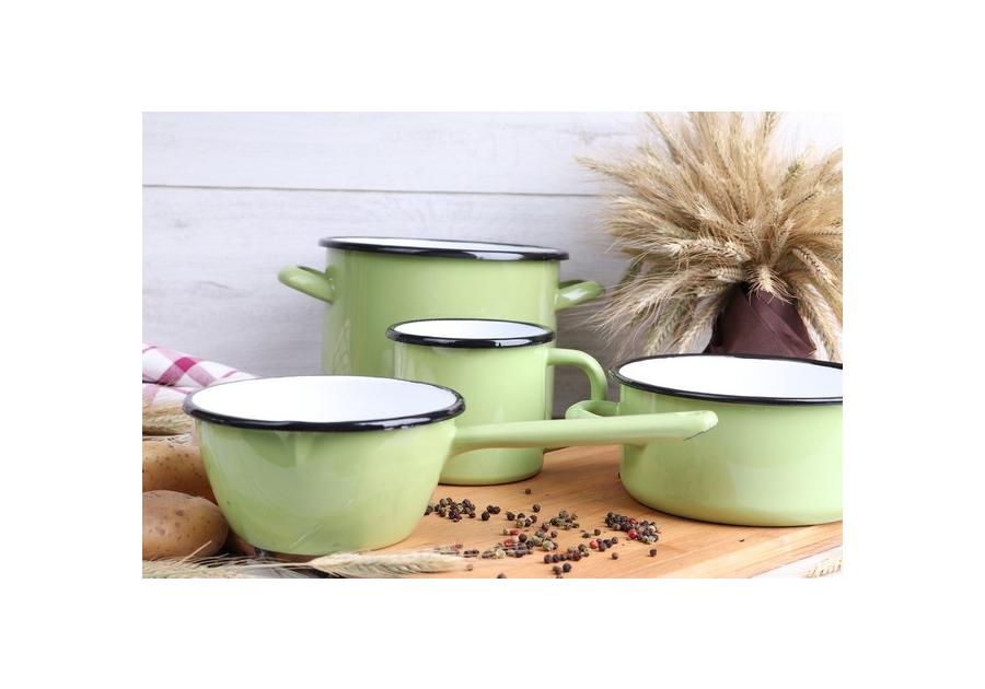 Zdjęcie: Rondel skośny zielony 16 cm - 0,9 L EMALIA