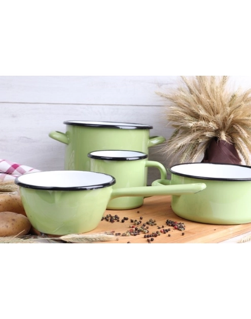 Zdjęcie: Rondel skośny zielony 16 cm - 0,9 L EMALIA