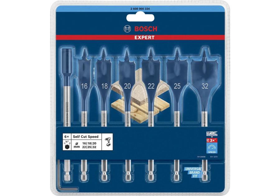 Zdjęcie: Zestaw wierteł płaskich Expert Self Cut Speed 7 sztuk BOSCH