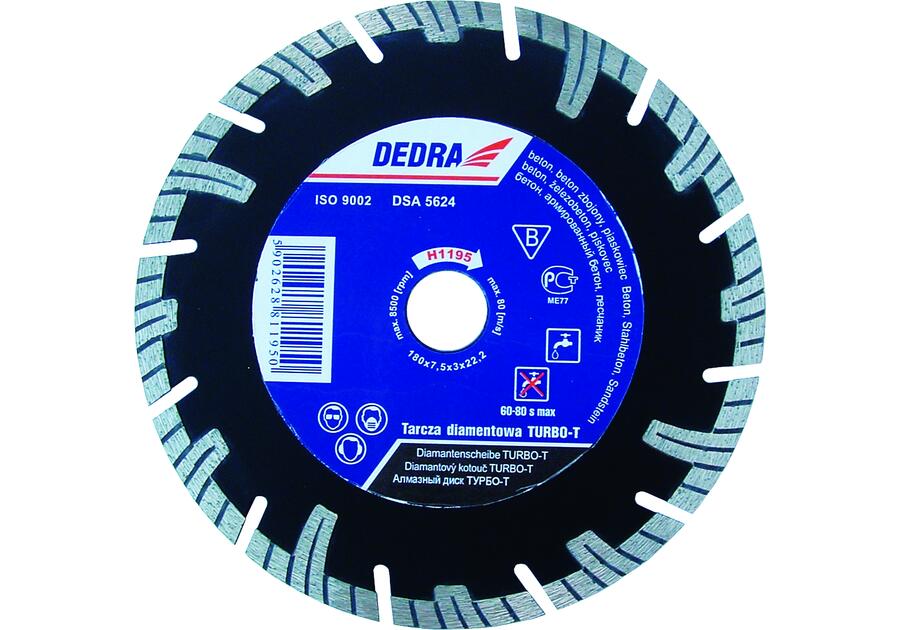 Zdjęcie: Tarcza Turbo-T do betonu 125 mm x 22,2 DEDRA