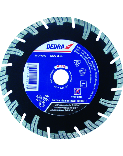 Zdjęcie: Tarcza Turbo-T do betonu 125 mm x 22,2 DEDRA